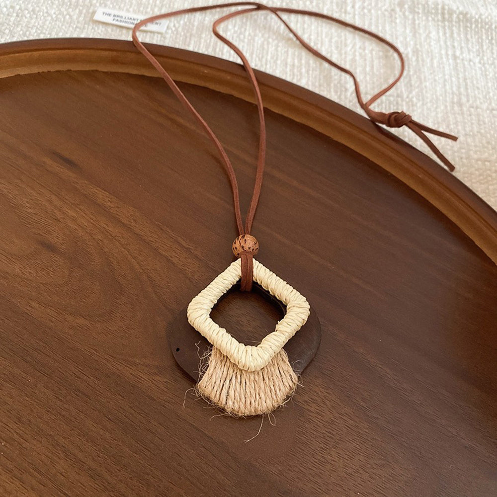 Wooden Hat Pendant Necklace - DippedShop Wholesale - #5059
