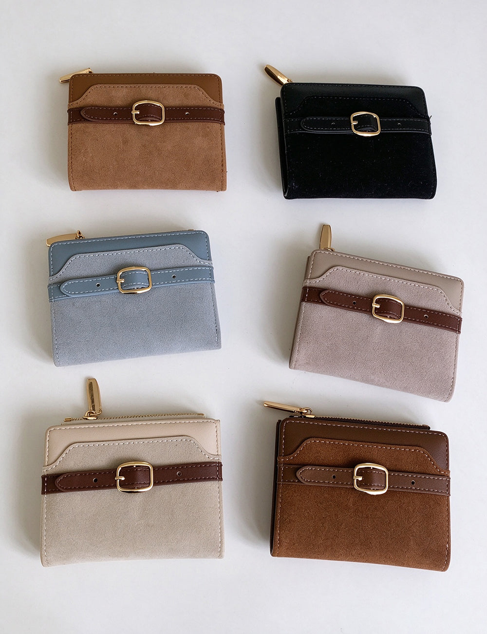 Suede Patchwork Bifold Wallet - DippedShop Wholesale - #2019