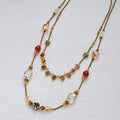 Double Layer Beaded Necklace - DippedShop Wholesale - #5443