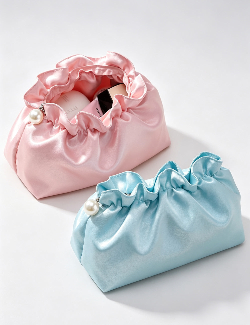 Ruffled Makeup Bag - DippedShop Wholesale - #9891