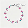 Cute Cherry Rhinestone Gold Plated Chain Bracelet 6W6JBR516