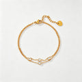 Trendy Cubic Zirconia Double-Layer Chain Bracelet 6W6JBR512