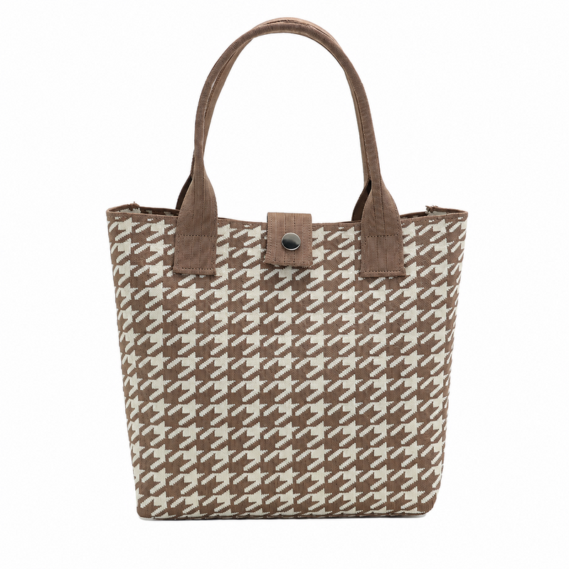 Vintgae Plaid Large Capacity Knit Tote Bag 6W10BBG1813