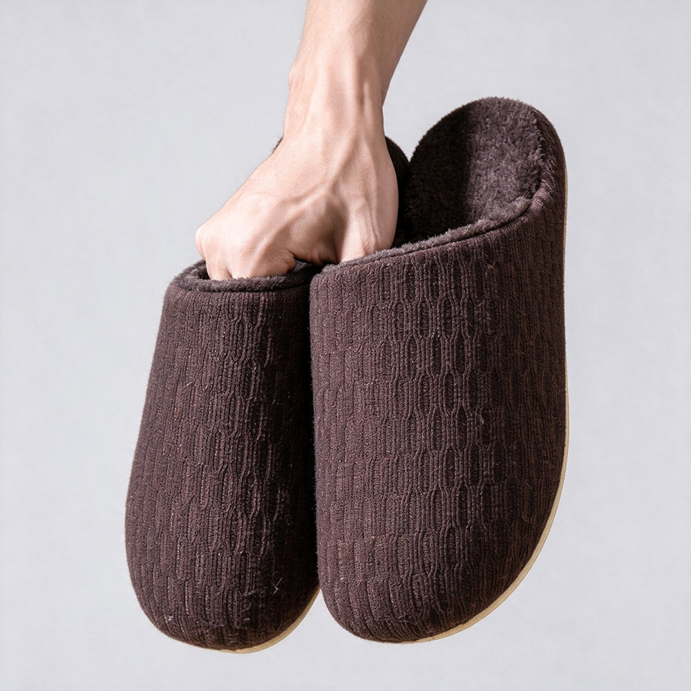 Soft Fleece-Lined Solid Color Winter Slippers 6W8FSP294