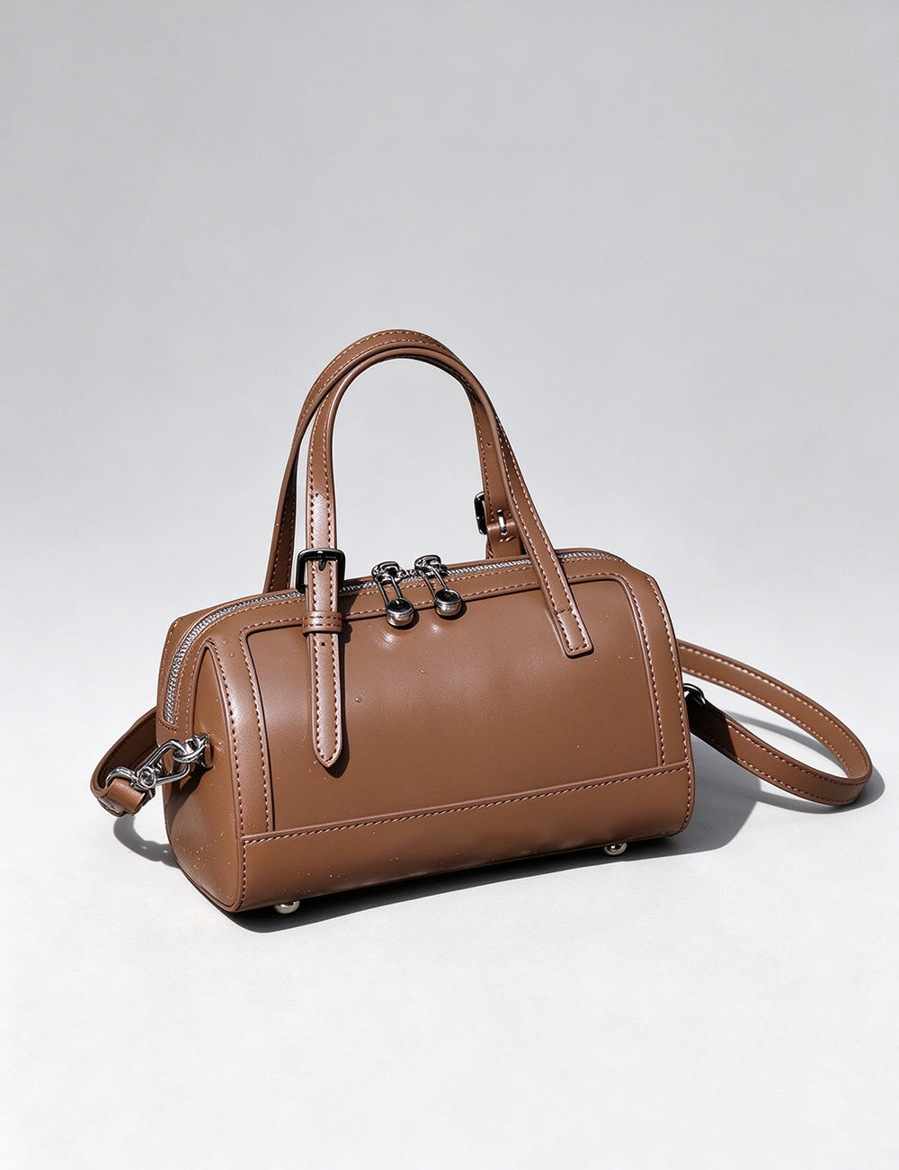 Vintage Glossy Leather Mini Barrel - DippedShop Wholesale - #2291