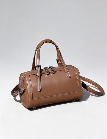 Vintage Glossy Leather Mini Barrel - DippedShop Wholesale - #2291