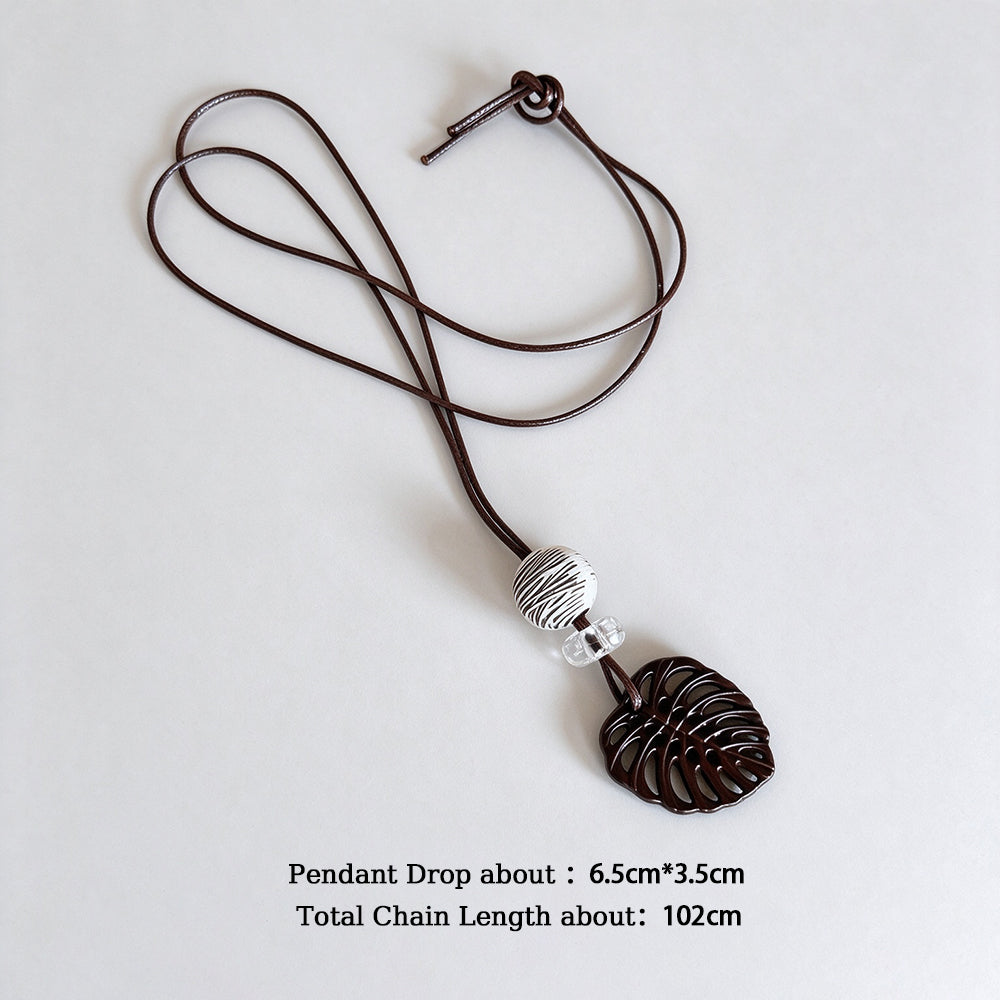 Wooden Geometric Pendant Necklace - DippedShop Wholesale - #2419