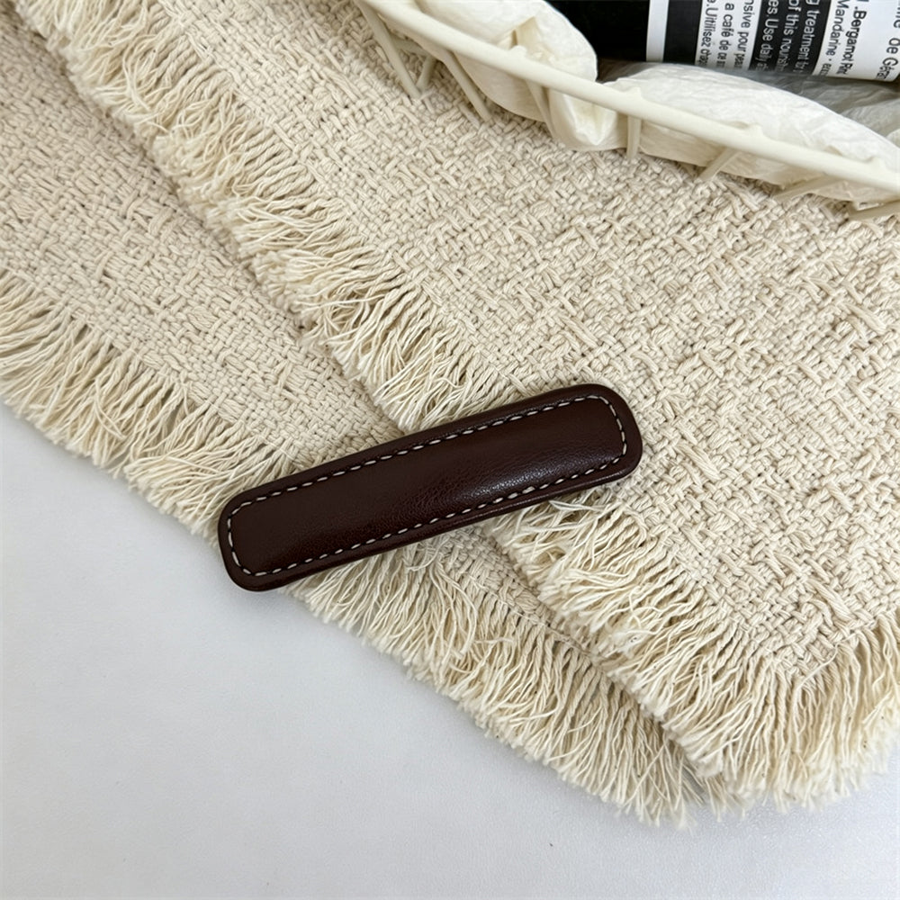 Simple PU Leather Rectangle Snap Hair Clip 6W6HCP1624