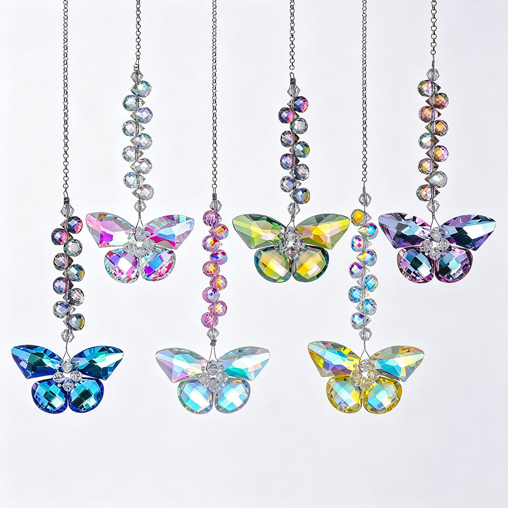 Sparkly Crystal Butterfly Bead Hanging Sunatcher 6H7HLS189