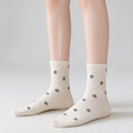 Floral Jacquard Knit Socks - DippedShop Wholesale - #1891