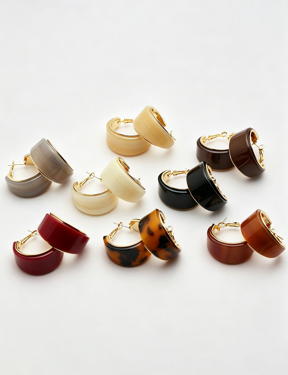 Simple Solid Color Resin Hoop Earrings 6W6JER555