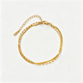 Simple Gold Four-Lear Clover Pendant Bracelet 6W6JBR515