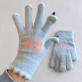 Butterfly Print Touchscreen Knit Gloves - DippedShop Wholesale - #6419