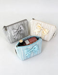 Bowknot Tweed Cosmetic Bag - DippedShop Wholesale - #5683