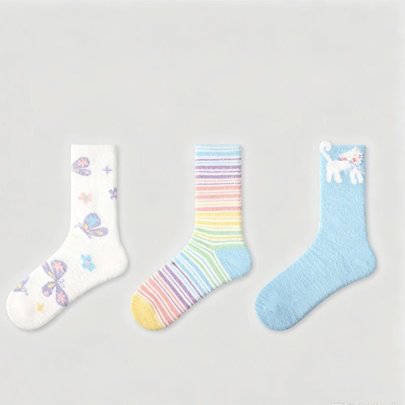 Winter Thick Warm Fleece Soft Crew Socks 6W8FSO776