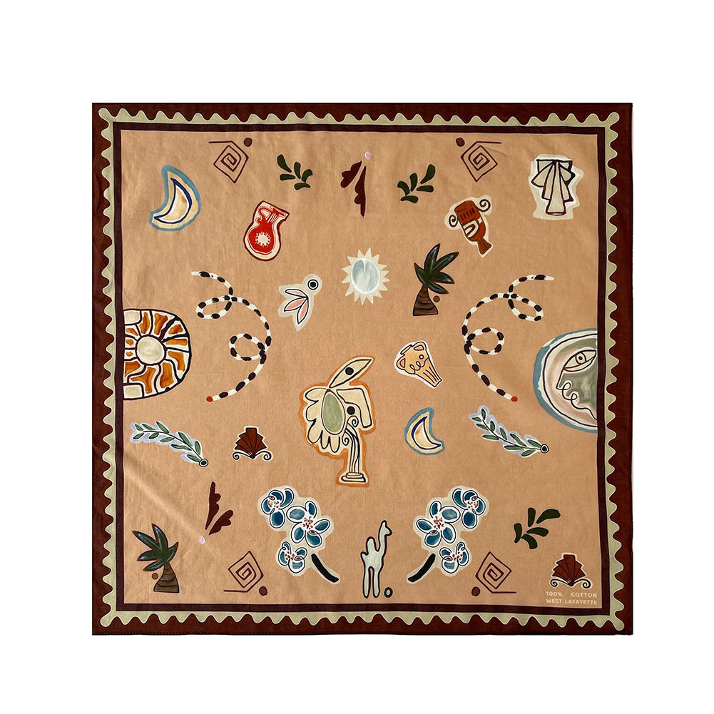 Vintage Floral Print Soft Square Silk Scarf 6W6NSC207