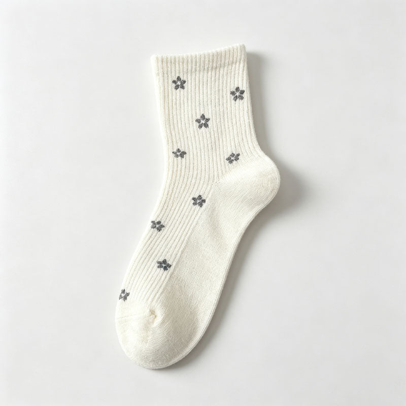 Flower Print Crew Socks - DippedShop Wholesale - #8947