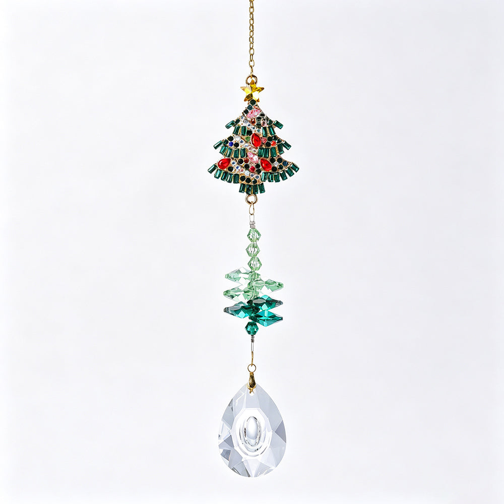 Sparkling Santa Christmas Tree Crystal Hanging Ornament 6H7HLS192
