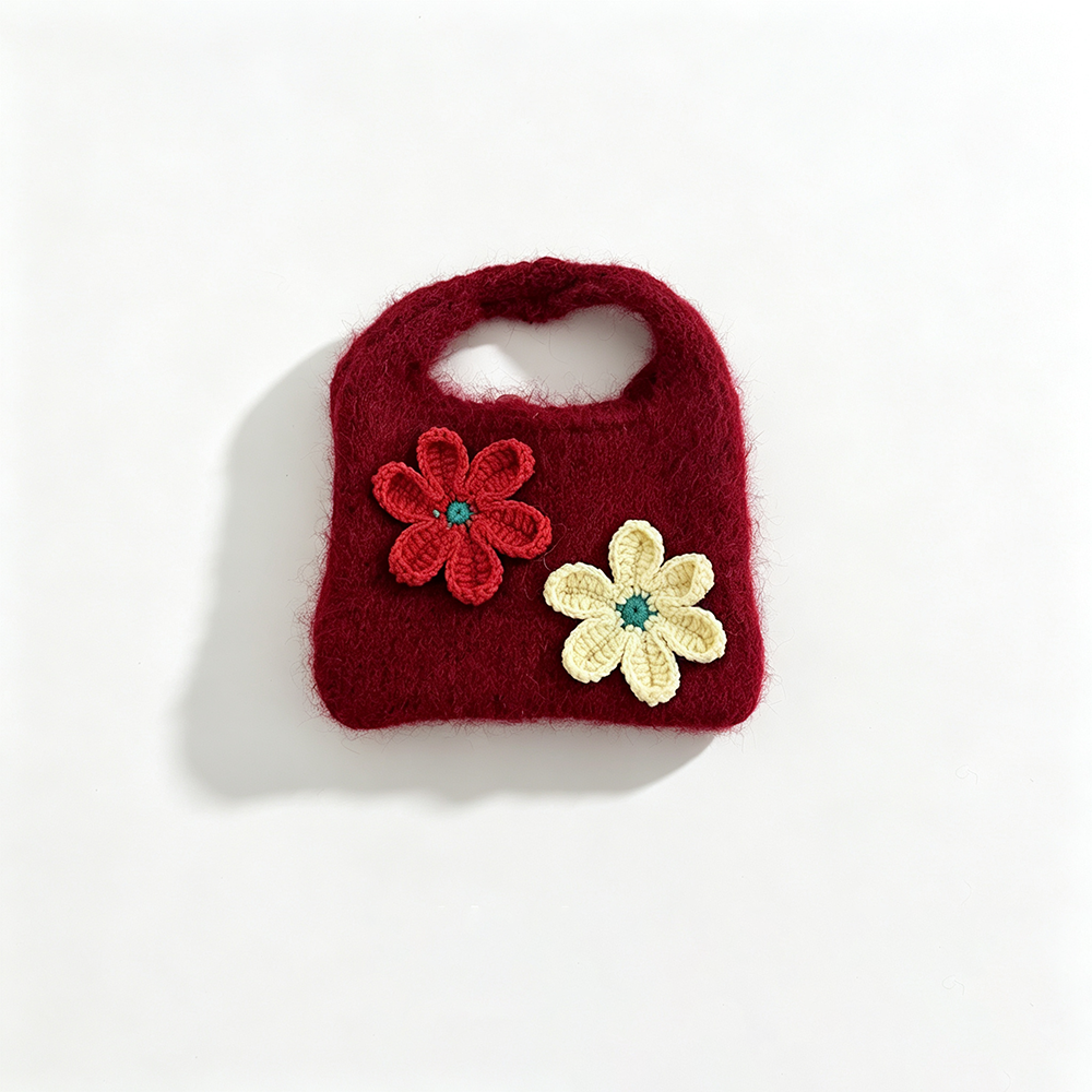 Cute 3D Floral Knitted Mini Tote Handbag 6W10BBG2107