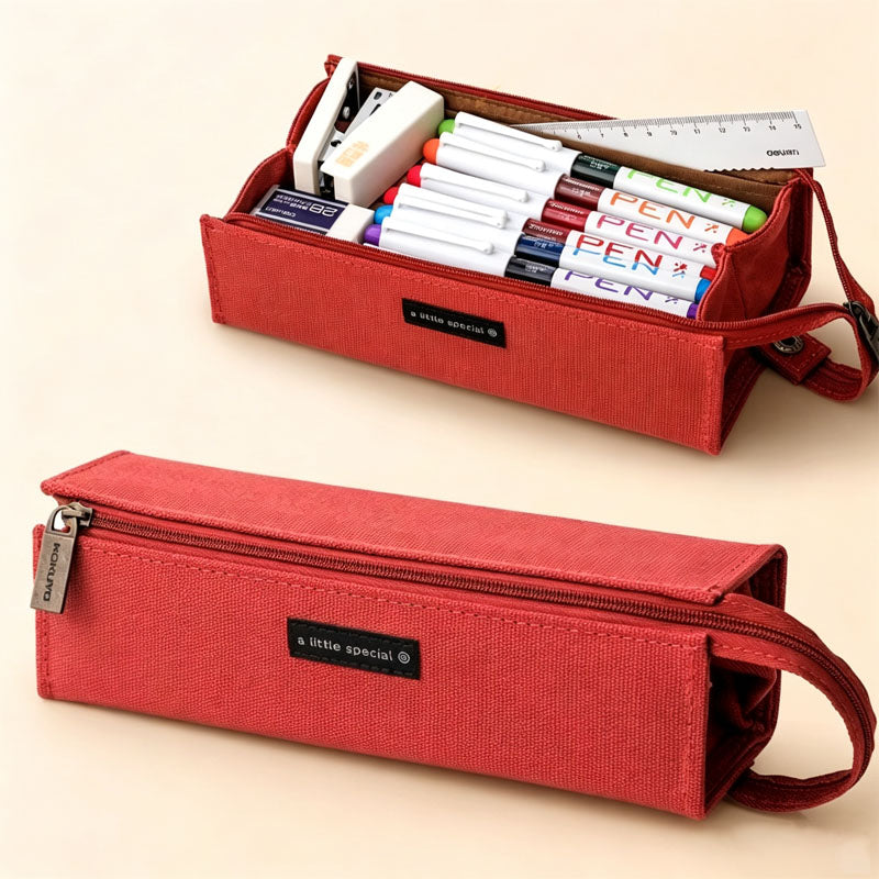 Minimalist Solid Color Pencil Case with Handle 6S10BOB1062