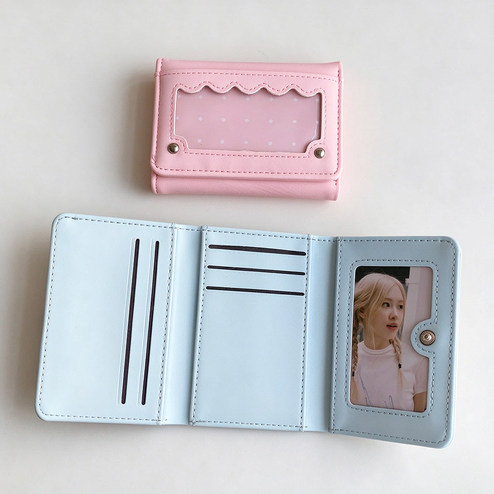 Scalloped Window Trifold Wallet - DippedShop Wholesale - #5011