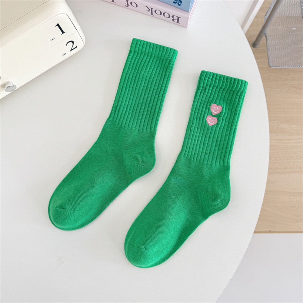 Heart Embroidery Socks - DippedShop Wholesale - #2051