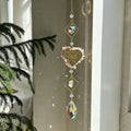 Crystal Stone Wrapped Heart Butterfly Hanging Suncatcher 6H7HLS213