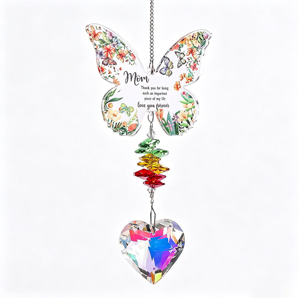 Colorful Butterfly Heart Crystal Hanging Sun Catcher 6H7HLS211