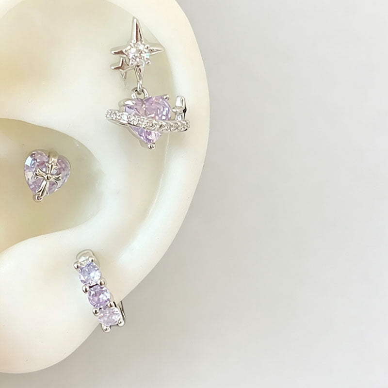 Wrap Heart Rhinestone Earrings - DippedShop Wholesale - #4435