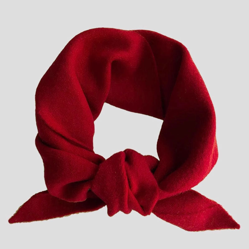 Solid Color Wool Knit Triangle Scarf 6W6NSW277