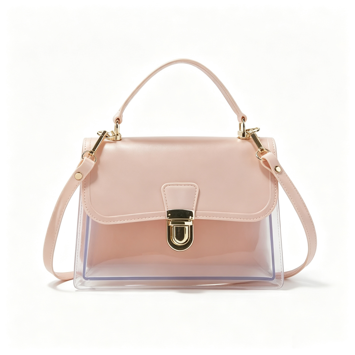Stylish Clear Jelly Square Handbag Crossbody Bag 6W10BBG2113