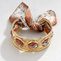 Chunky Gold Hammered Hollow Cuff Scarf Bracelet 6W6JBR746