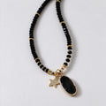 Tiger Eye Beaded Necklace - DippedShop Wholesale - #3795