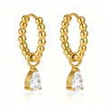 Trendy Cubic Zirconia Teardrop Dangle Hoop Earrings 6W6JER599
