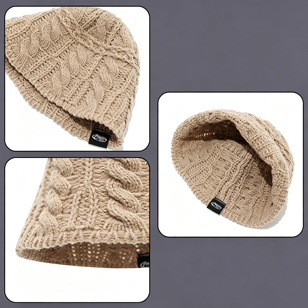 Slouchy Warm Cable Knit Bucket Hat 6W6HAT802