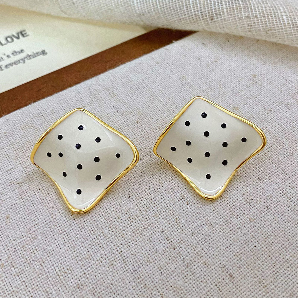 Irregular Enamel Stud Earrings - DippedShop Wholesale - #6195