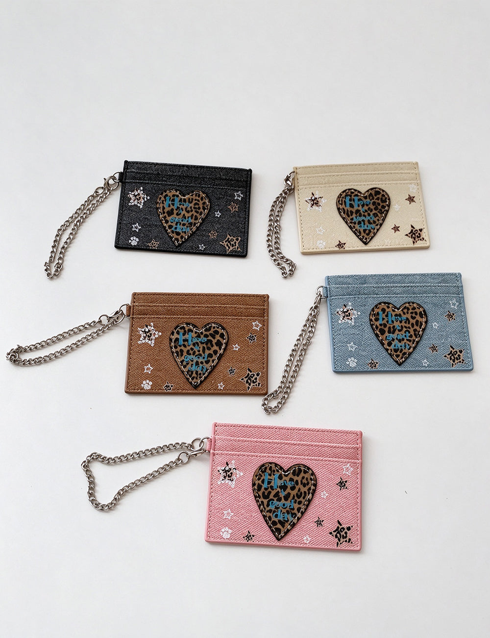 Leopard Heart Card Wallet - DippedShop Wholesale - #4739