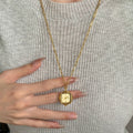 Square Analog Quartz Necklace Watch - DippedShop Wholesale - #8899