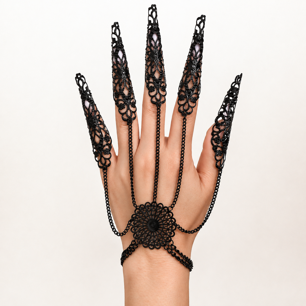 Punk Gothic Halloween Hand Chain Bracelet 6W6JBR629
