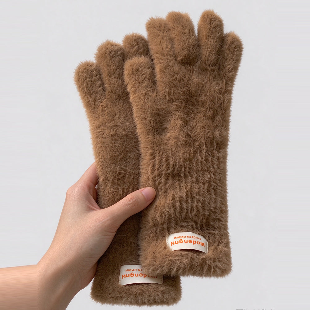 Fuzzy Plush Touchscreen Gloves - DippedShop Wholesale - #7443