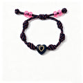Personalized Heart Pendant Adjustable Rope Bracelet 6W6JBR532