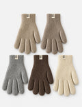 Winter Solid Color Touch Screen Plush Knit Gloves  6W6GLO74