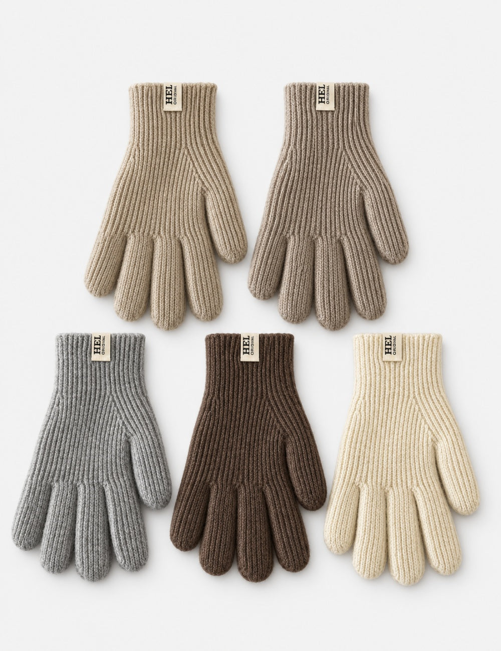 Winter Solid Color Touch Screen Plush Knit Gloves  6W6GLO74