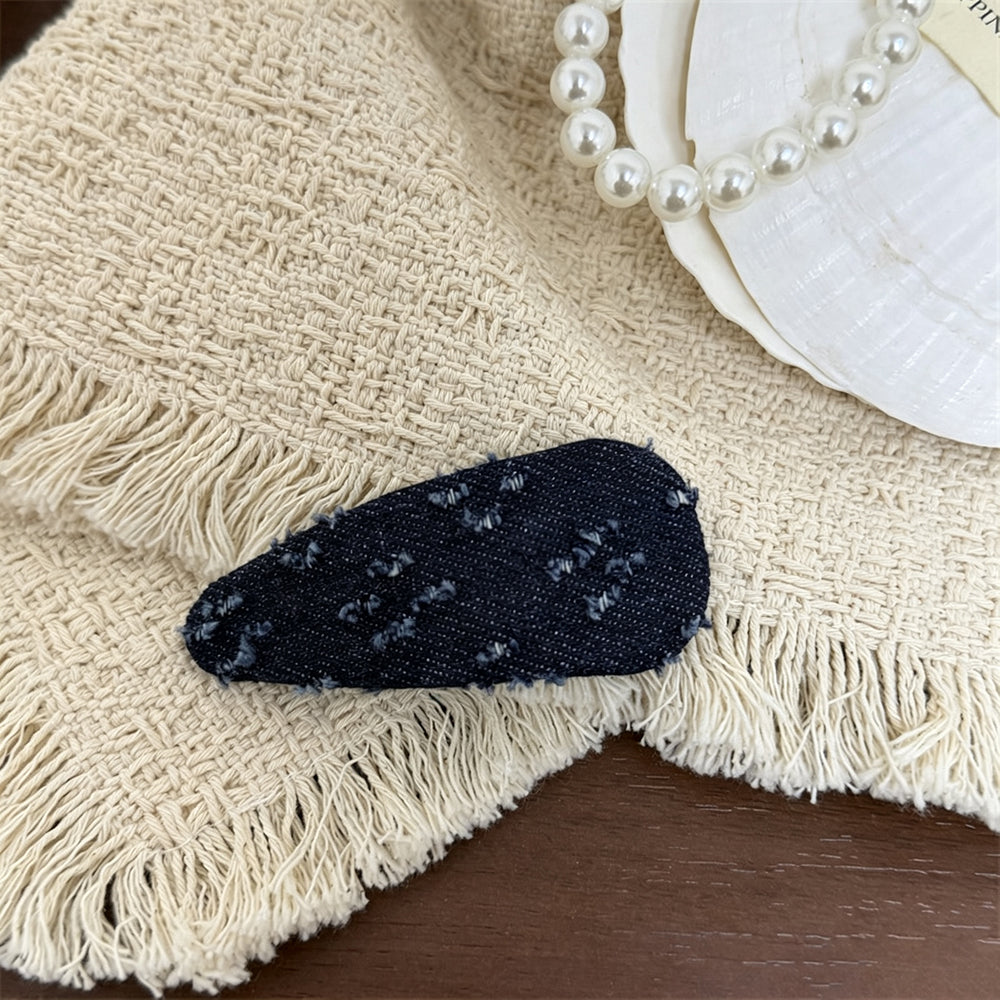 Simple Denim Frayed Hem No-Crease Hair Clip 6W6HCP1623
