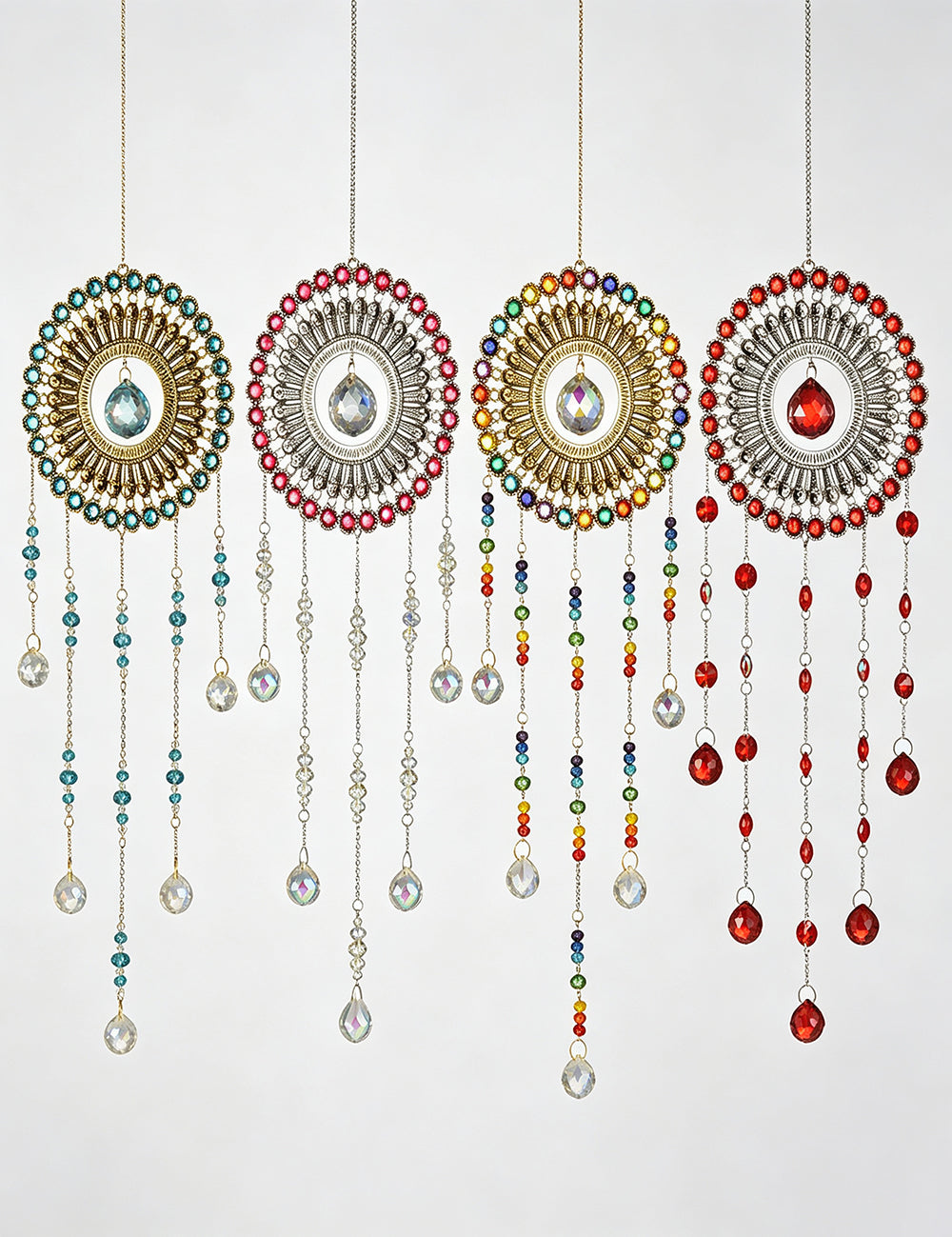 Multicolor Large Flower Wreath Crystal Sun Catcher 6H7HLS207
