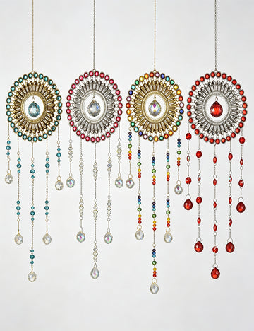Multicolor Large Flower Wreath Crystal Sun Catcher 6H7HLS207