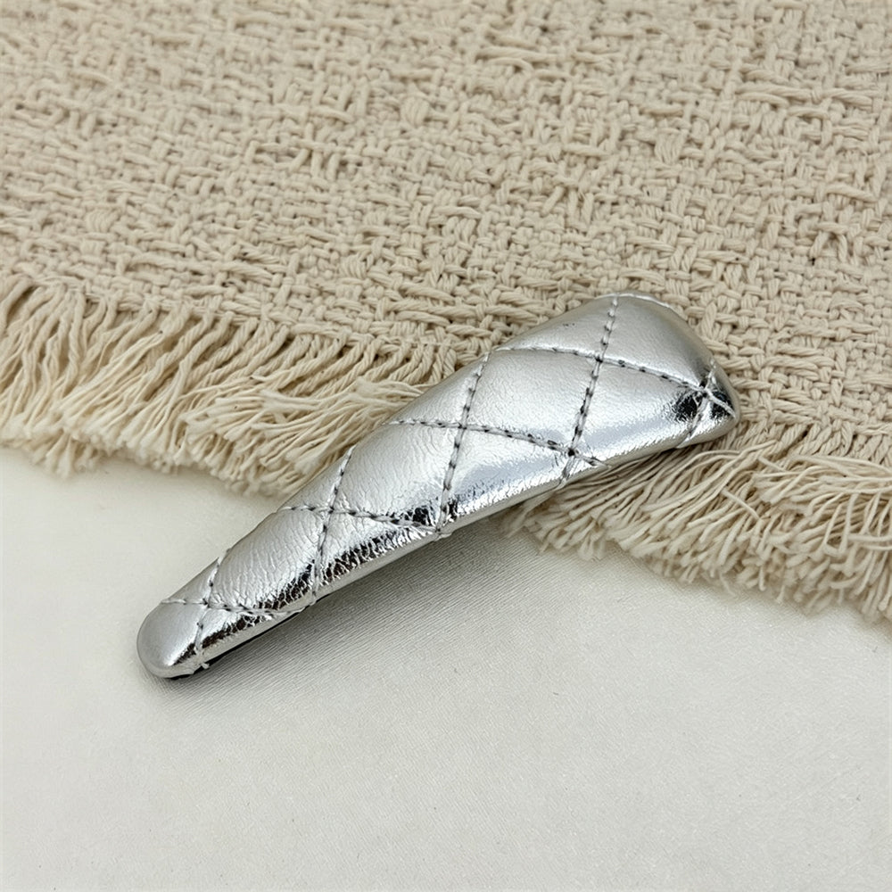 Minimalist PU Leather No-Crease Snap Hair Clip 6W6HCP1621