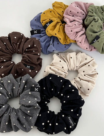 Ruffled Polka Dot Scrunchies - DippedShop Wholesale - #6627