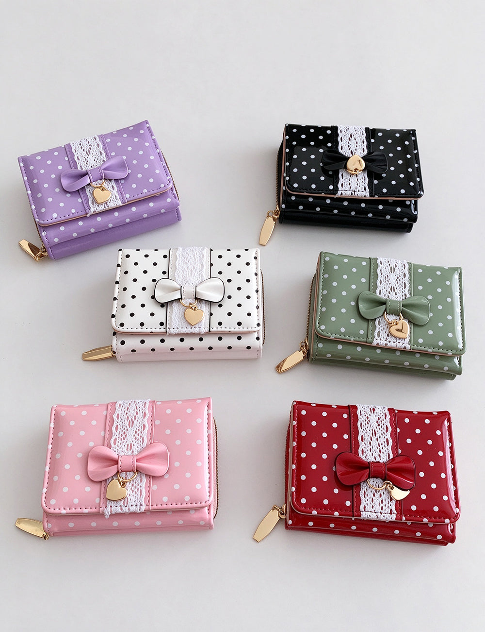 Polka Dot Trifold Wallet - DippedShop Wholesale - #0179