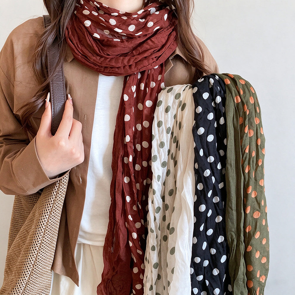 Fashion Color Block Polka Dots Long Scarf 6W6NSC229